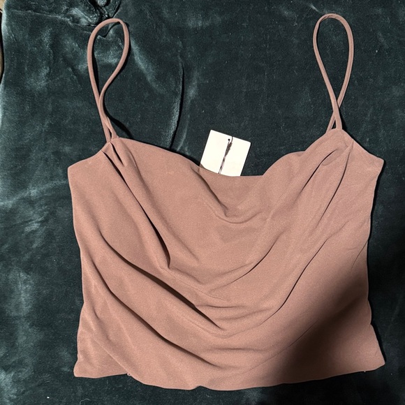 Zara Tops - Zara Mauve Pink Draped Cowl Neck Camisole